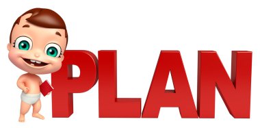 Plan işareti ile şirin bebek