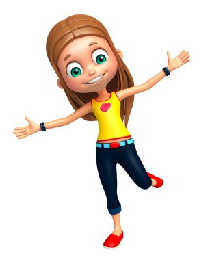 Çocuk kız komik poza sahip