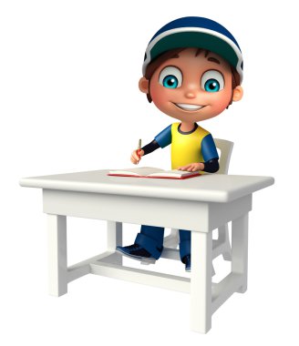 Masa sandalye ve kitap çocuk çocuk