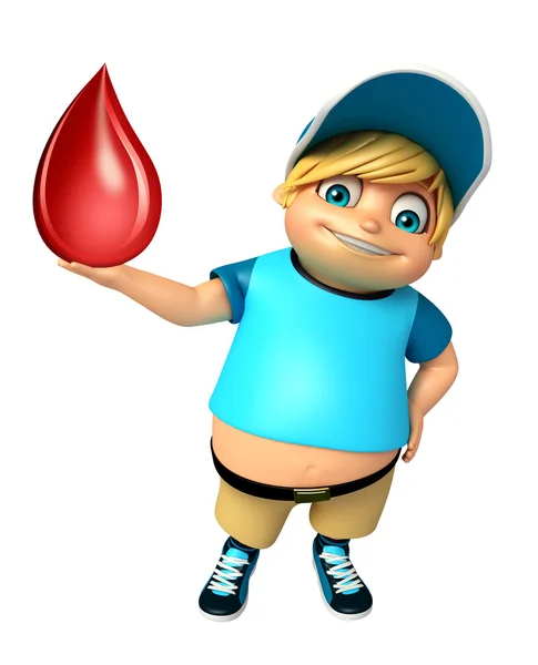 Niño con gota de sangre — Foto de Stock
