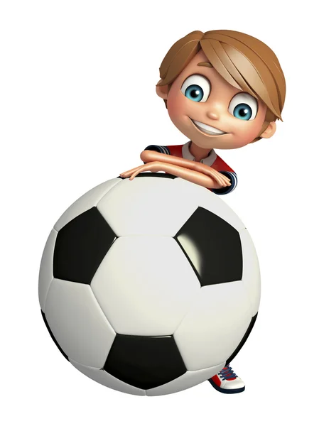 Çocuk çocuk futbol ile — Stok fotoğraf