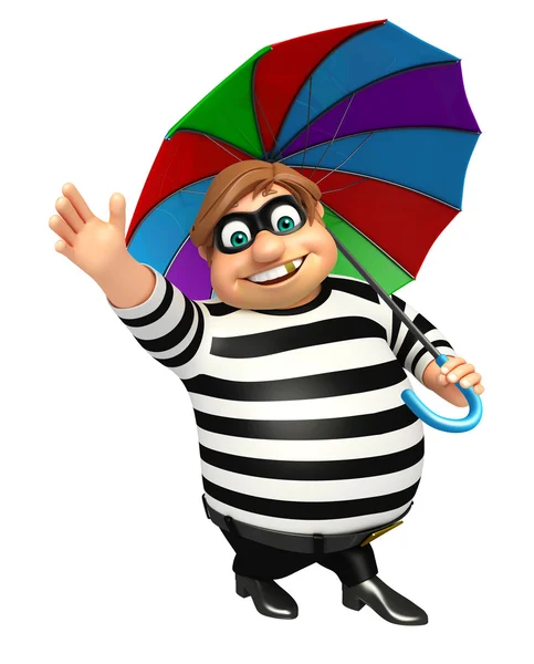 Şemsiye ile hırsız — Stok fotoğraf
