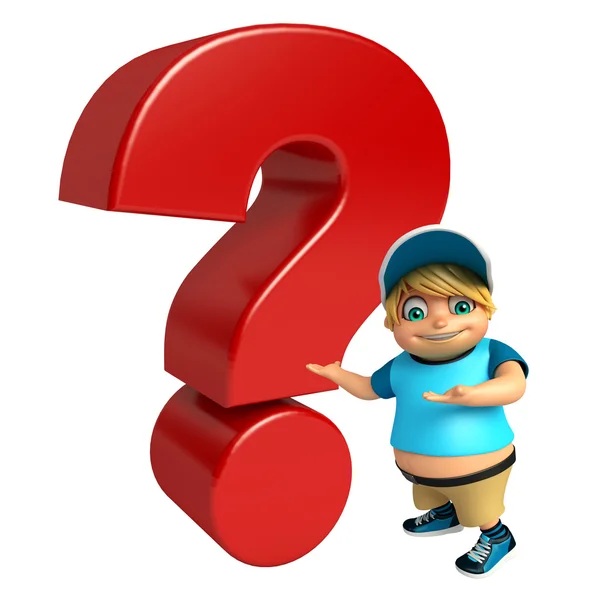 Kid boy with Question mark sign — Stock Photo, Image