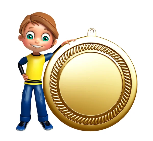 Jongen jongen met medaille — Stockfoto