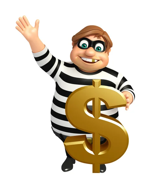 Thief with Dollar sign — Stock Photo, Image