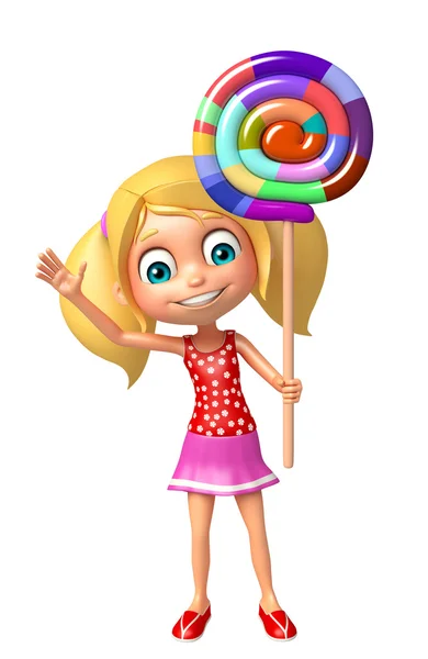 Kid girl with lollipop — Stock Photo, Image