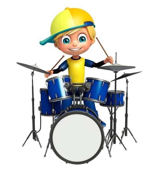 Мальчик с барабаном — стоковое фото