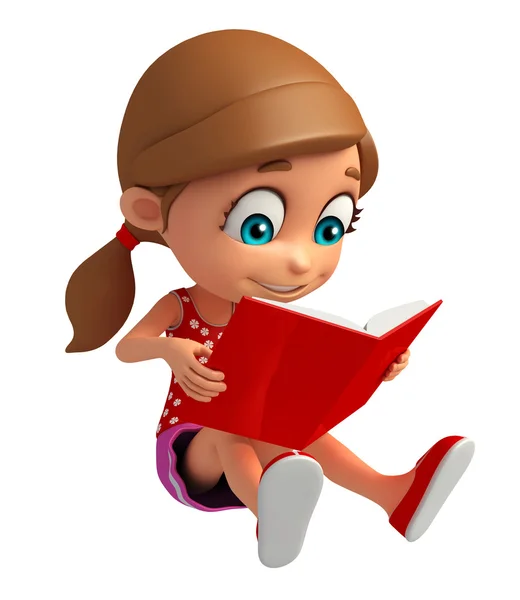 Дитяча дівчинка з книгою — стокове фото