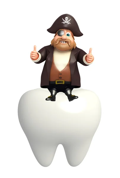 歯を持つ海賊のイラスト — ストック写真