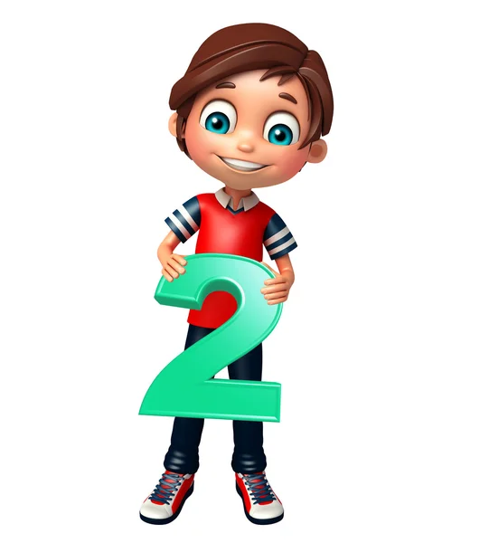 Kid boy with  2 digit — Stock Photo, Image