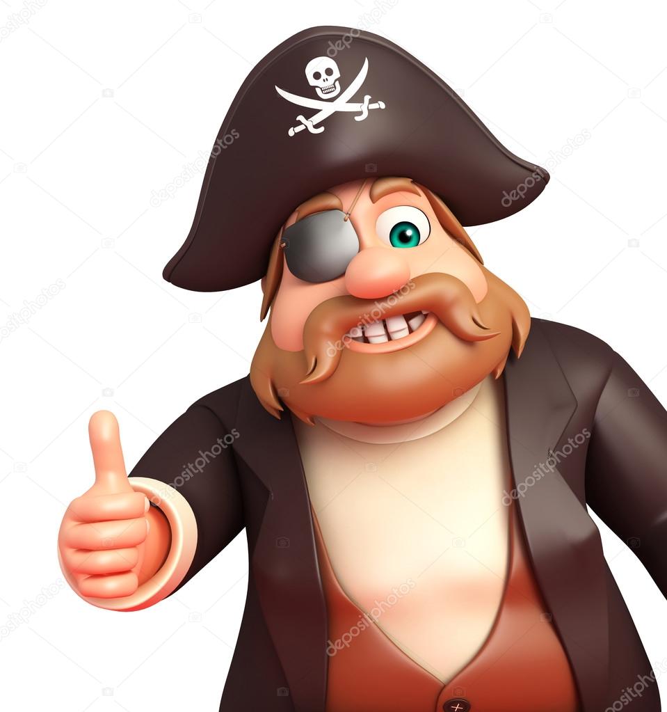 illustration of pirate with best sign