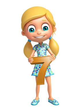 çocuk kız 7 rakam ile