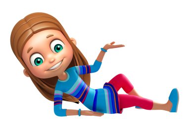 Çocuk kız komik poza sahip