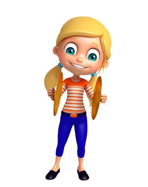 Müzik aleti ile çocuk kız