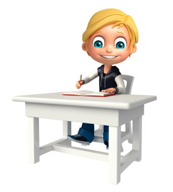 Masa sandalye ve kitap çocuk çocuk