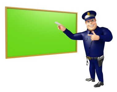 Polis ile yeşil tahta