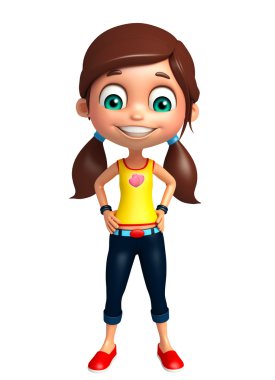 Çocuk kız komik poza sahip