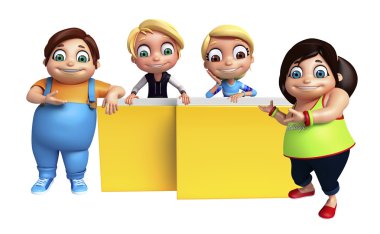 Klasör ile kız ve çocuk çocuk çocuk