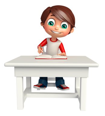 Masa sandalye ve kitap çocuk çocuk