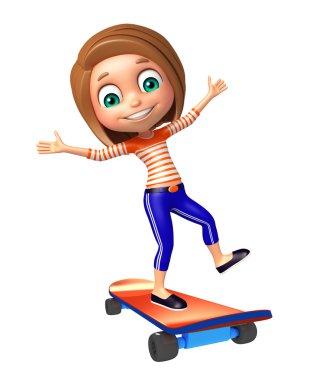 Sketeboard kızla çocuk