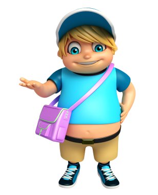 Çocuk çocuk okul çantası ile