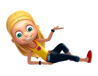 Çocuk kız komik poza sahip