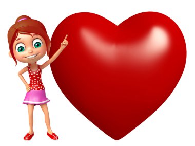 Kalp ile çocuk kız