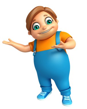 Çocuk boy gösteren poz ile