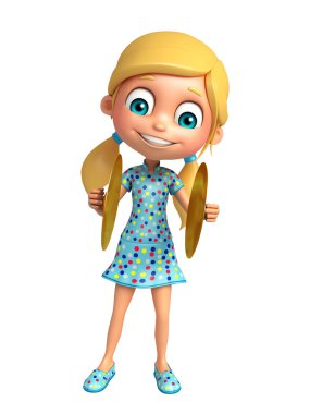 Müzik aleti ile çocuk kız