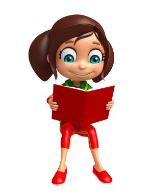 çocuk kız kitap ile