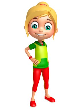 Çocuk kız komik poza sahip