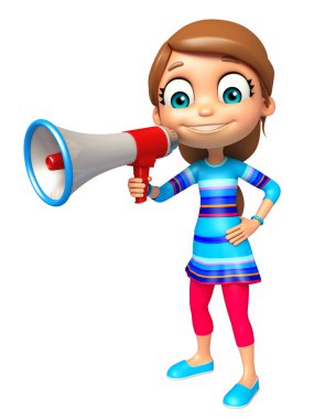 çocuk kızla hoparlör