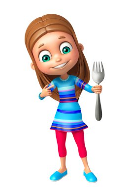 Kaşık ile çocuk kız 