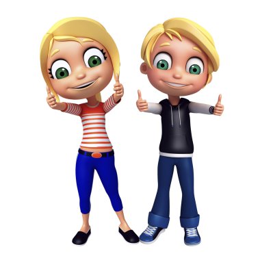 poz Thums ile kız ve çocuk çocuğu evlat