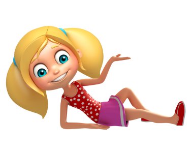 Çocuk kız komik poza sahip