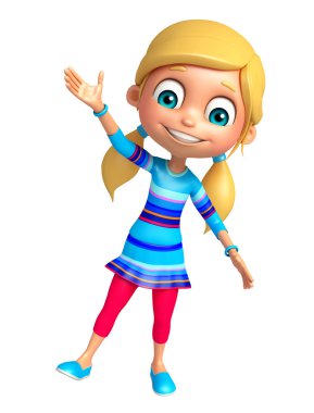 Çocuk kız komik poza sahip