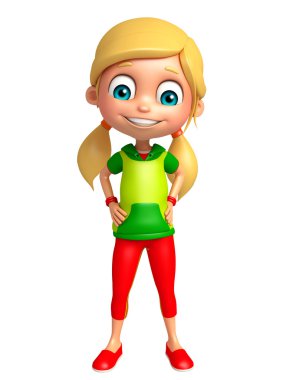 Çocuk kız komik poza sahip