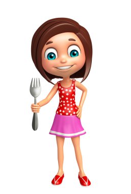 Kaşık ile çocuk kız