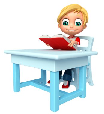 Masa sandalye ve kitap çocuk çocuk