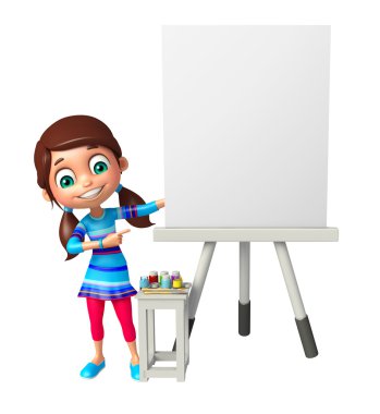 Beyaz tahta çocuk kızla