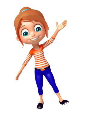 Çocuk kız komik poza sahip