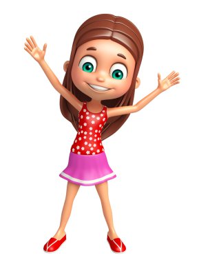 Çocuk kız komik poza sahip