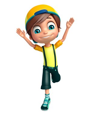 Çocuk çocuk komik poza sahip