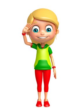 çocuk kızla selamlamak poz