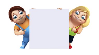 Beyaz tahta ile kız ve çocuk çocuk çocuk