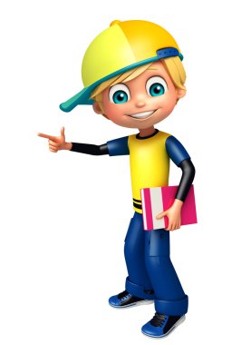 Çocuk boy gösteren ve kitap ile