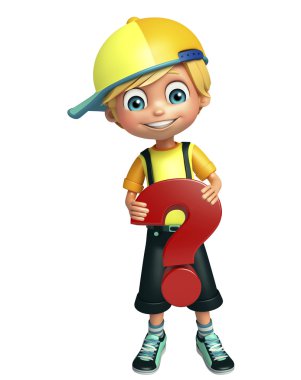 Çocuk çocuk soru işareti işareti ile