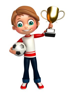 Futbol ve kazanan Kupası çocukla çocuk