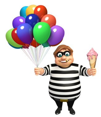 Hırsız dondurma ve balonlar ile