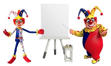 Şövale kurulu ile palyaço